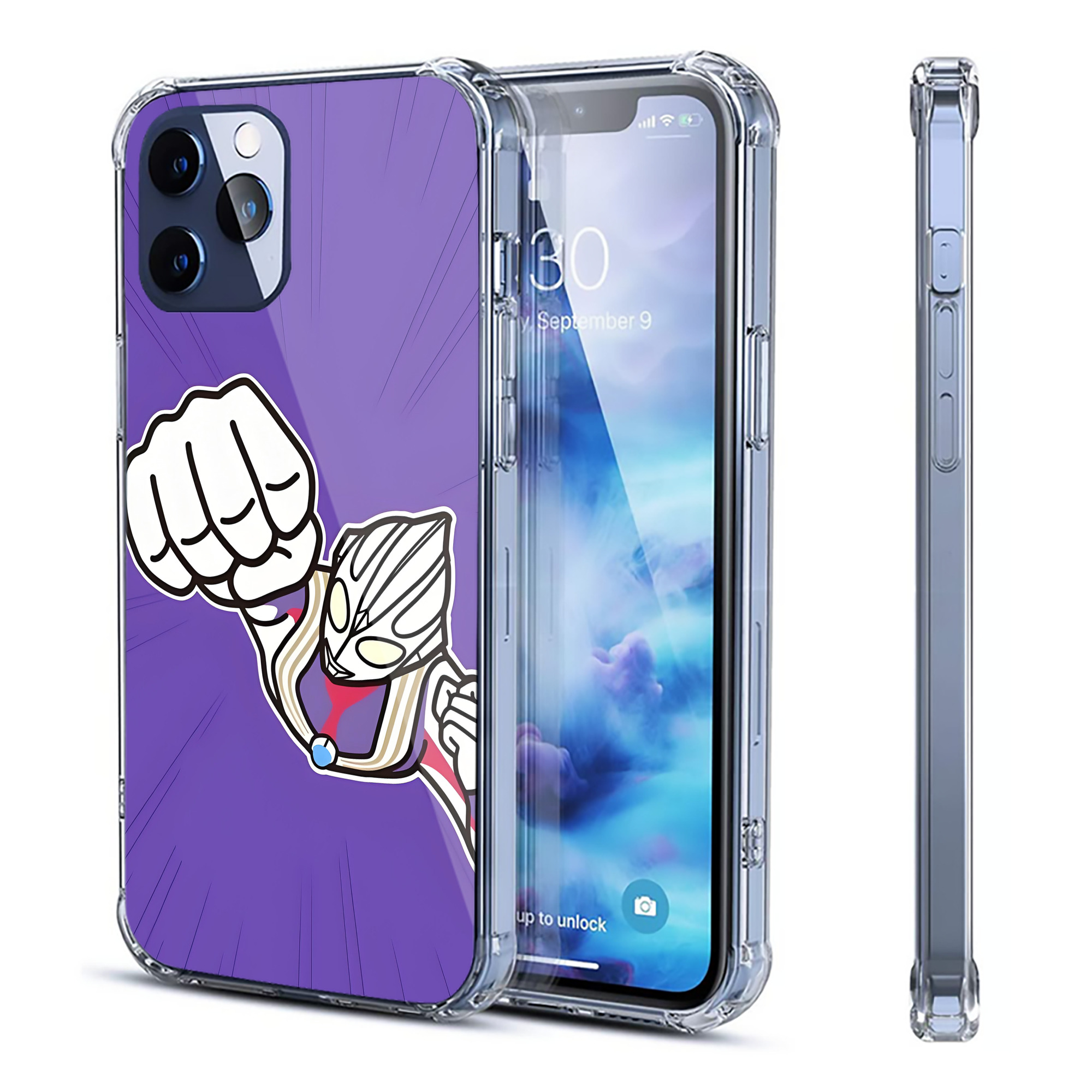 （画像用） ウルトラマン Ultraman 【iPhone 12シリーズ対応】透明スマホケース（クリアソフトケース）